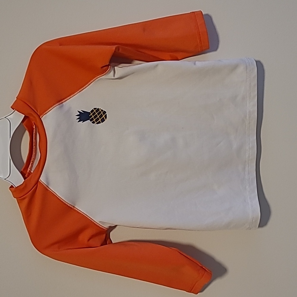 Cat & Jack Orange and White Pineapple Rashguard